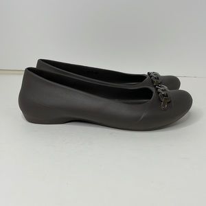 Crocs‎ Slip On Flats sz 10 Brown